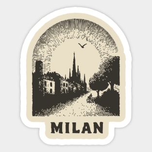 Milan T-Shirt | Vintage Duomo di Milano & City Street Tee Sticker
